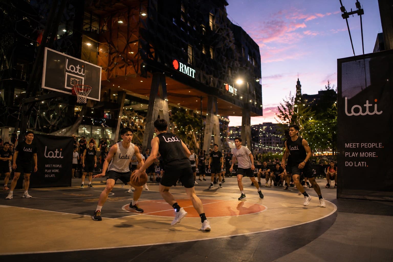Players at a basketball court organised through Lati